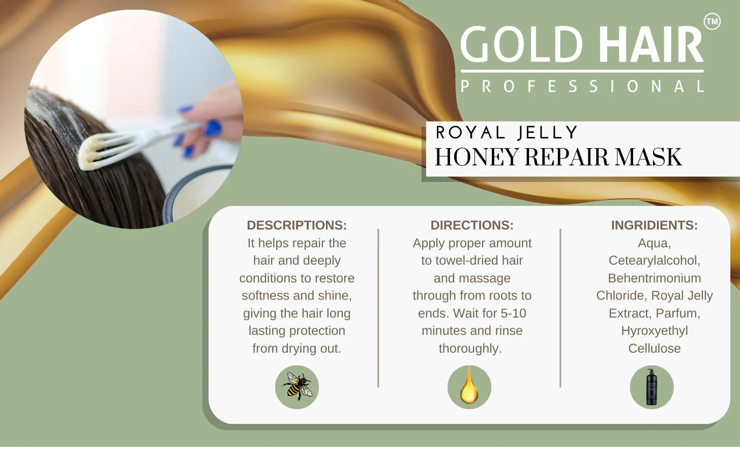 Gold Hair Honey Treatment Mask 800 ML