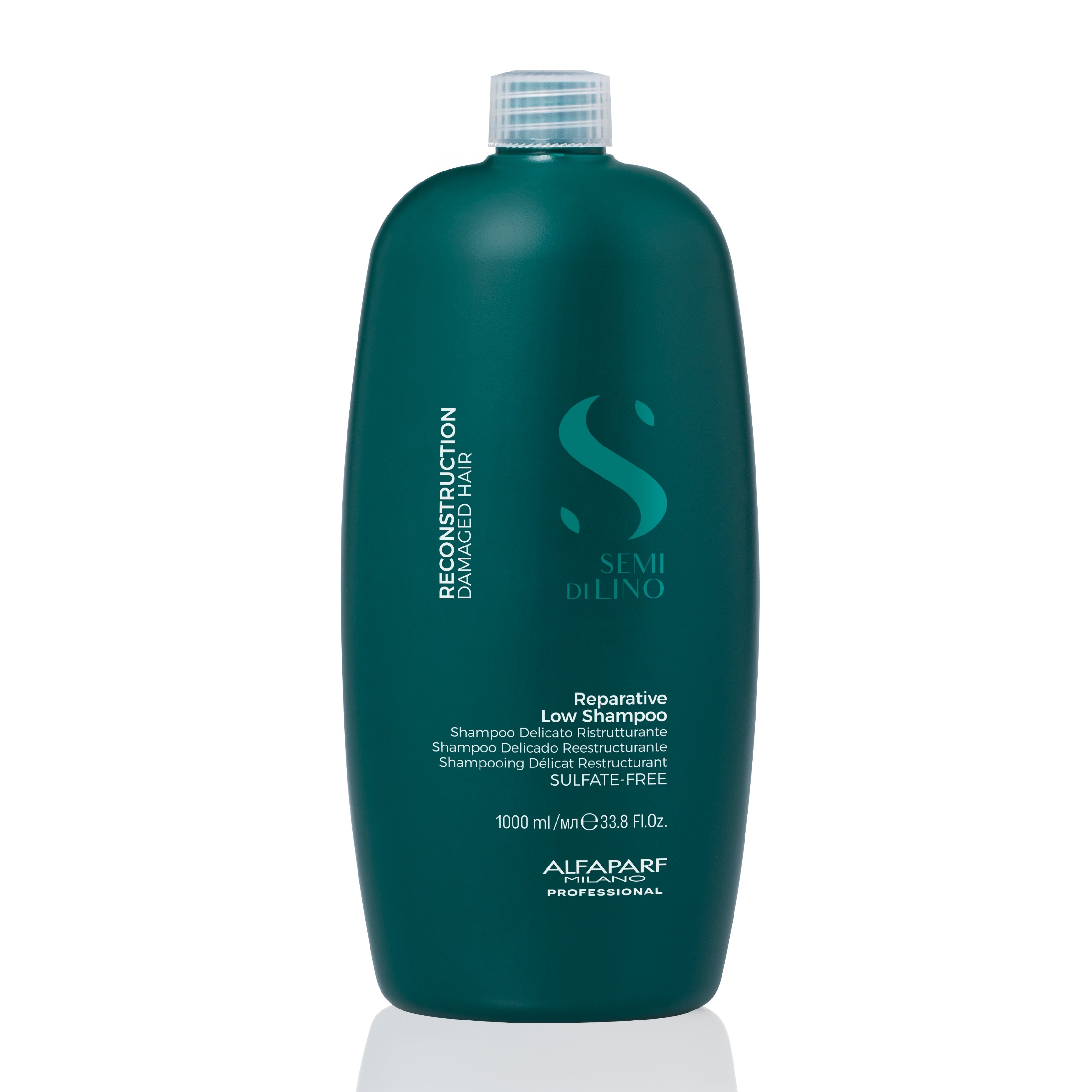 Alfaparf Milano Semi Di Lino Reconstruction Reparative Shampoo for Damaged Hair - Sulfate, SLS, Paraben and Paraffin Free - Safe on Color Treated Hair 1000 ml