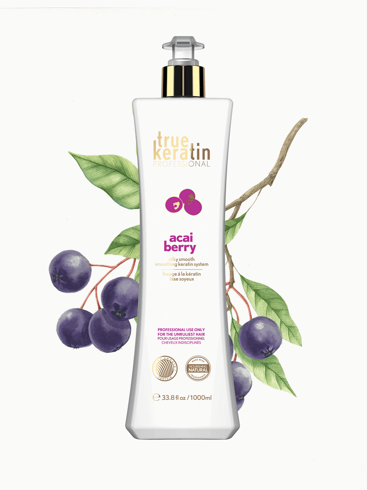 TrueKeratin Açai Berry Smoothing Treatment for Frizzy Hair